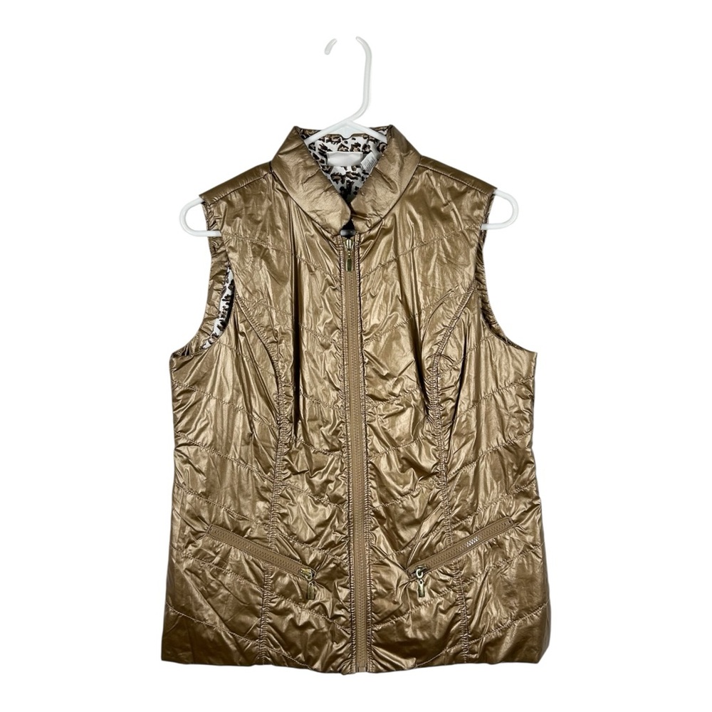 Chico’s Collection Gold Quilted Vest